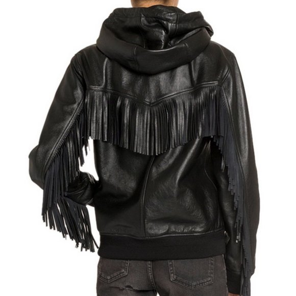 NWT Saint Laurent YSL Fringe Leather Jacket - Picture 9 of 16